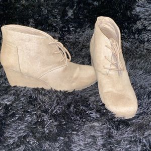 Tan Suede Wedges